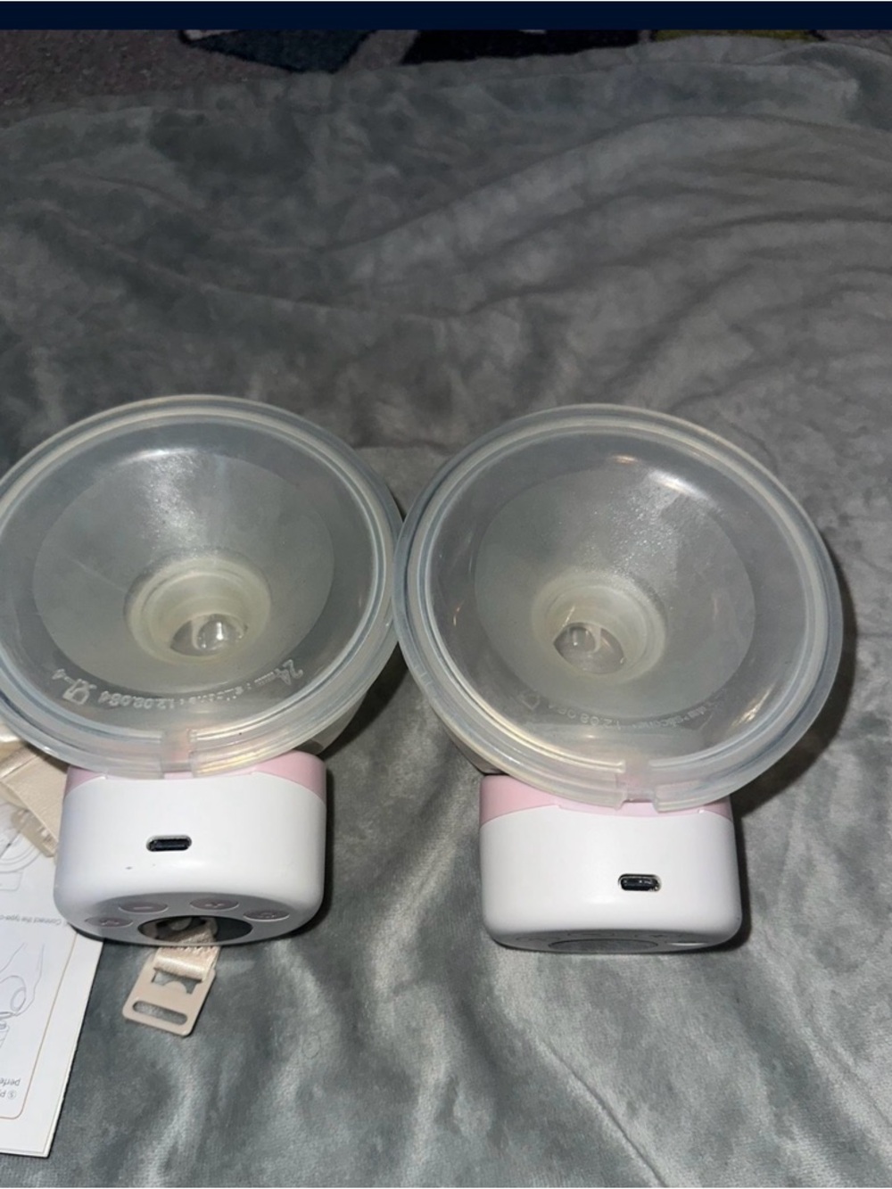 Double Electric Breast Pump Flanges with Pink Accents